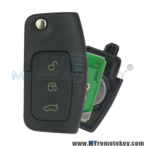 Flip remote car key for Ford B-Max Fiesta Focus Galaxy Kuga S-Max 2008 2009 2010 2011 ID63 chip HU101 433 mhz 3M5T 15K601 AB