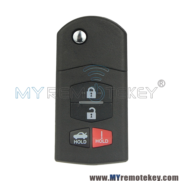 Flip remote car key 4 button for Mazda 3 5 6 MX-5 Miata RX-8 CX-7 CX-9 ...