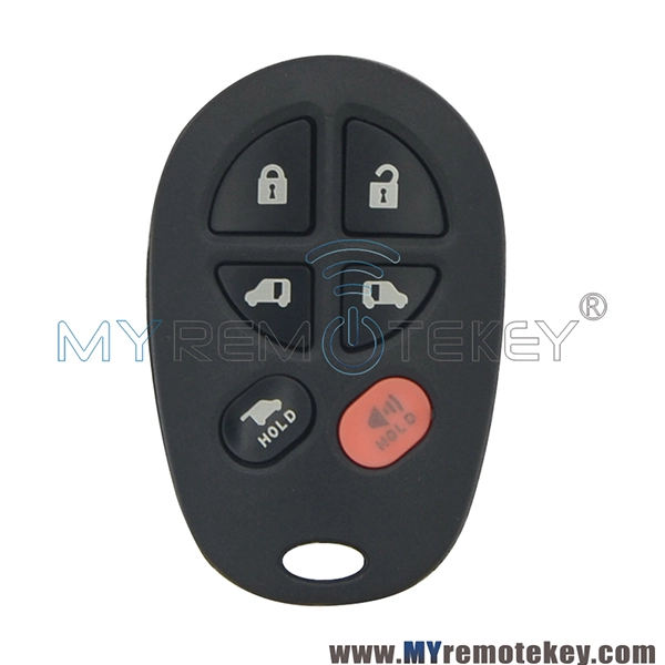 GQ43VT20T Remote fob case 6 button for Toyota Sienna 2005 2006 2007 2008 2009 89742-AE050