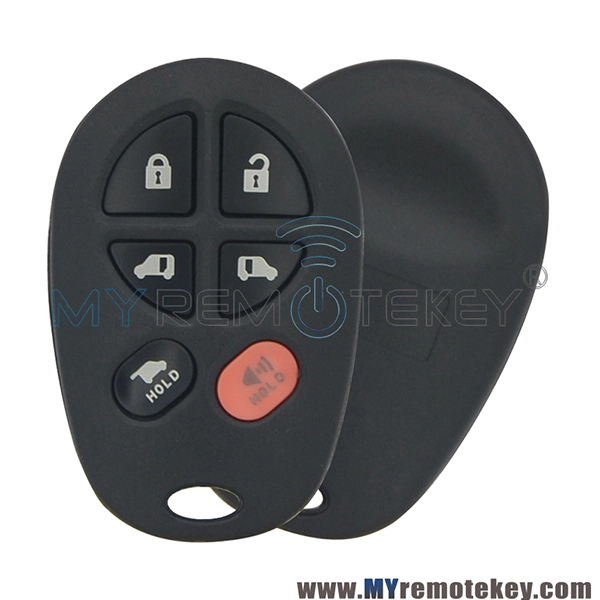 GQ43VT20T Remote fob case 6 button for Toyota Sienna 2005 2006 2007 2008 2009 89742-AE050