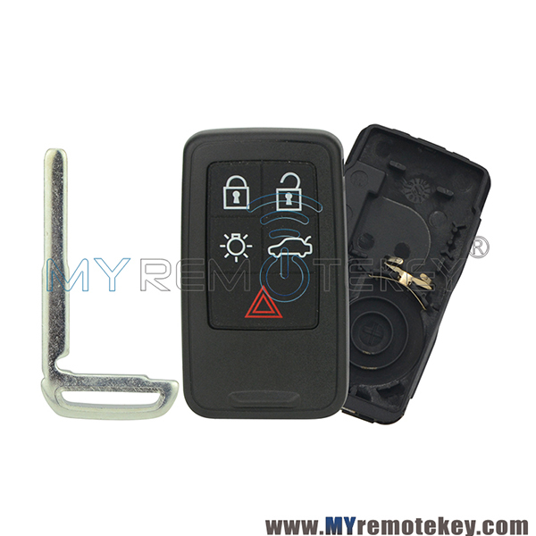 Smart key case shell cover KR55WK49264 for Volvo 2007 2008 2009 2010 2011 S60 S80 S80L V40 Cross Country V60 V70 XC70 5 button