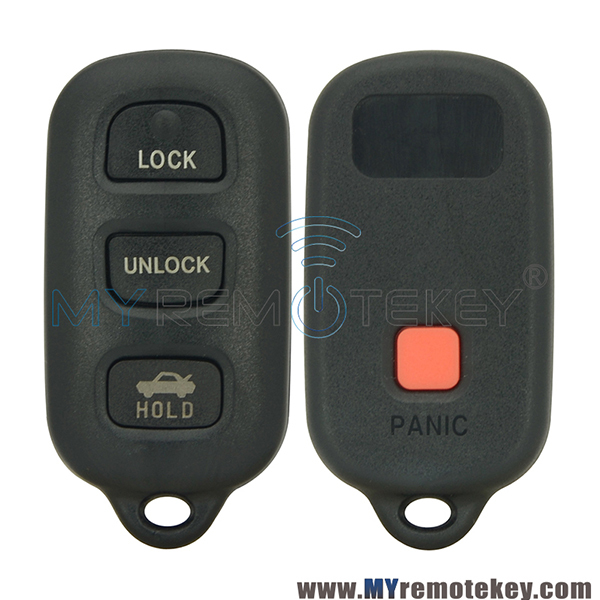 GQ43VT14T Remote car key fob shell 3 button with panic for Toyota Camry Solara Corolla Matrix Sienna 2002 2003 2004 2005 2006