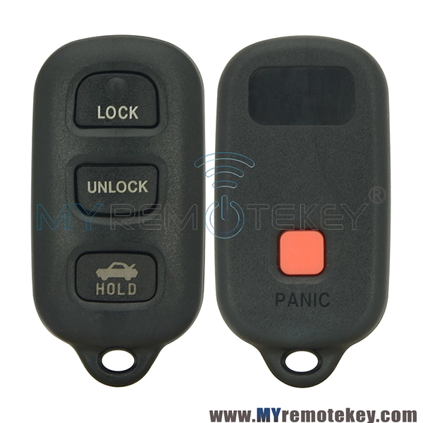 Remote car key fob 3 button with panic for Toyota Camry Solara Corolla Matrix Sienna 2002 2003 2004 2005 2006 315 mhz GQ43VT14T