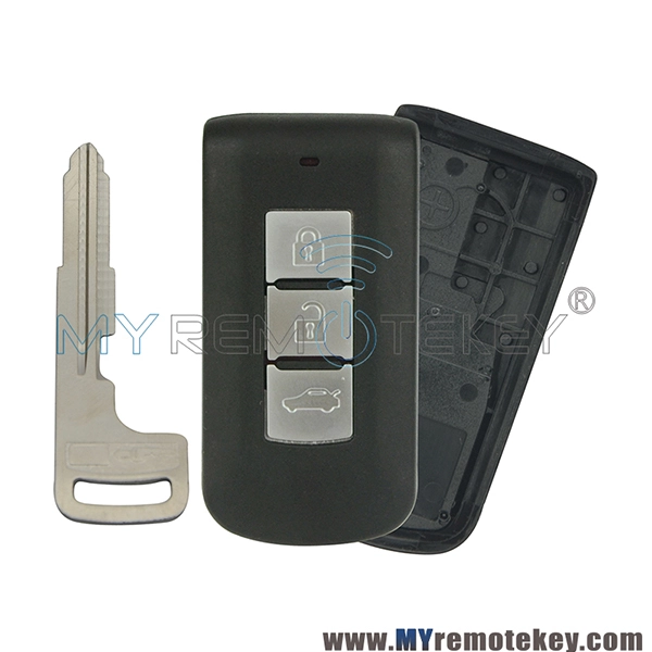 Smart key case shell with emergency key blade 3 button for Mitsubishi Outlander Lancer ASX