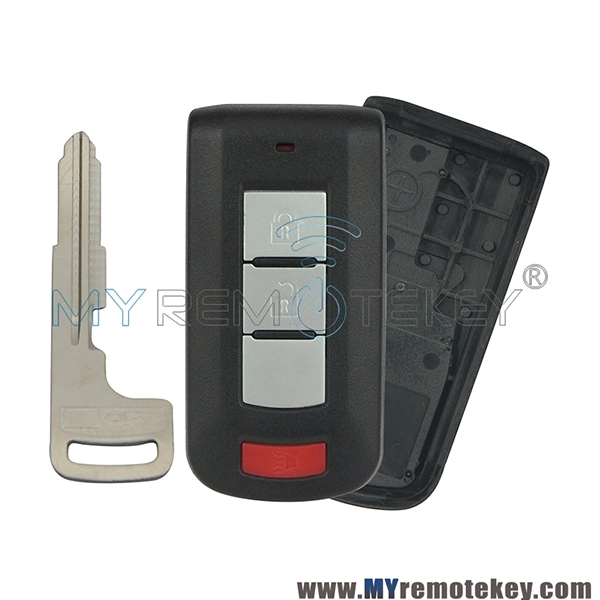 Smart key case shell with MIT11R emergency key blade 2 button with panic for Mitsubishi LANCER OUTLANDER SPORT OUC644M-KEY-N