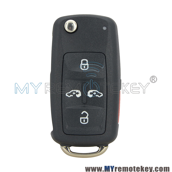 Flip key shell 4 button with panic for VW remote start