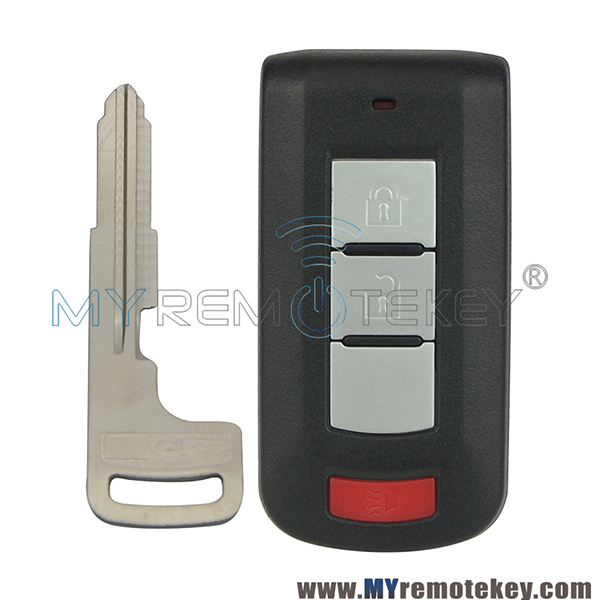 Smart key case shell with MIT11R emergency key blade 2 button with panic for Mitsubishi LANCER OUTLANDER SPORT OUC644M-KEY-N