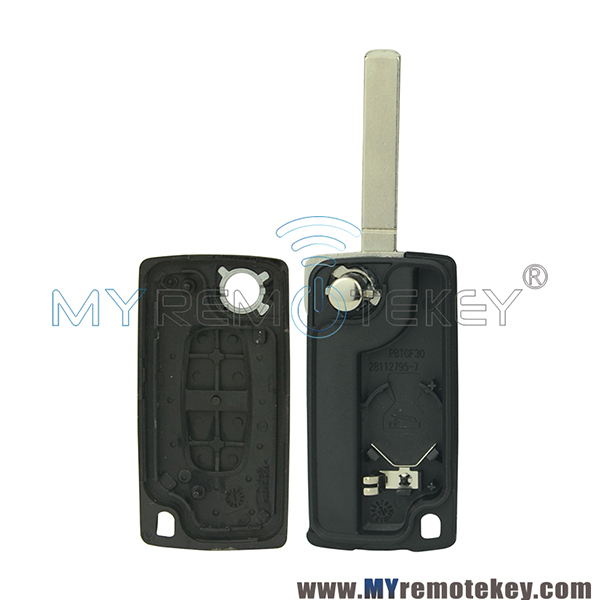 CE0536 Flip remote key shell case for Citroen C2 C3 C4 C5 Peugeot 207 208 307 308 407 408 2 button VA2 HU83