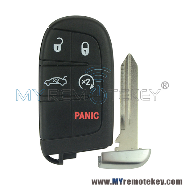 M3N-40821302 Smart key case shell with emergency key 4 button with panic for Chrysler Dodge Charger Dart Jeep 2011 2012 2013 2014 Challenger Chrysler