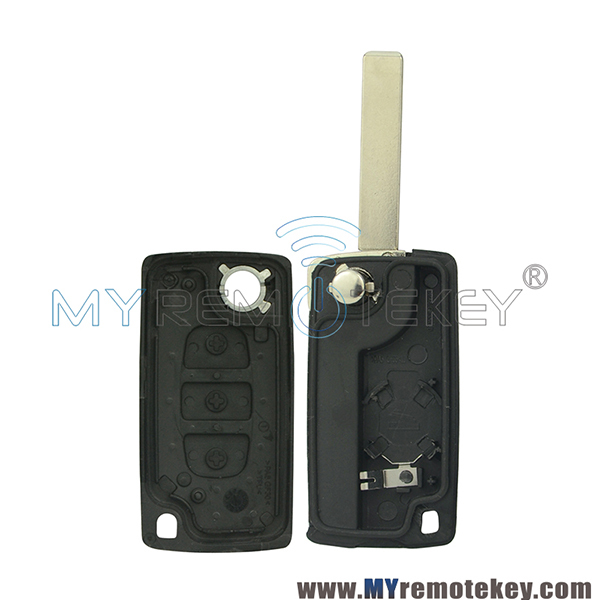 CE0536 Flip remote key shell case for Citroen C2 C3 C4 C5 Peugeot 207 208 307 308 407 408 3 button Light VA2 HU83