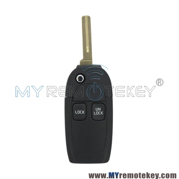 Refit flip remote key shell for Volvo V40 V70 XC90 HYQ1512J NE66 2 button