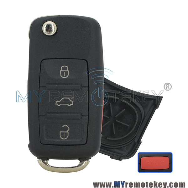 Flip remote key shell for VW Touareg 3 button with panic HU66