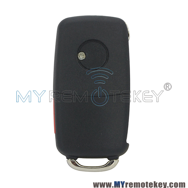 Flip remote key shell for VW Passat Beetle Golf Jetta 3 button with panic HU66 1JO 959 753 T