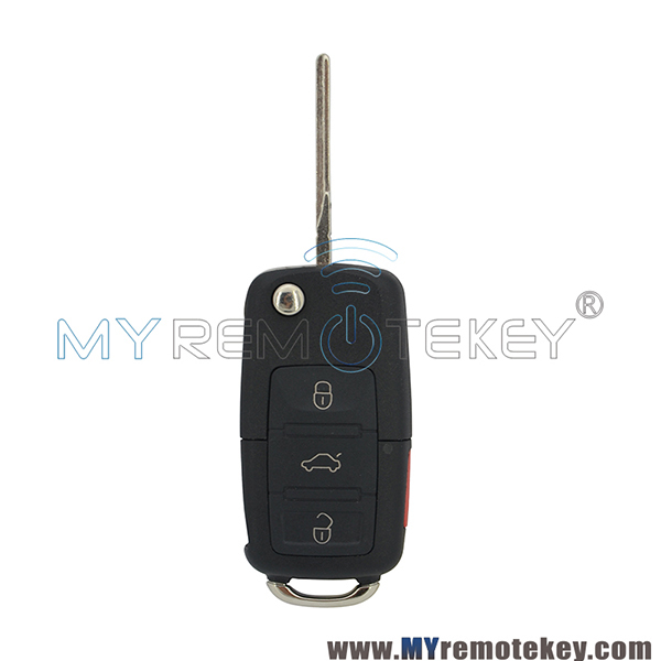 Flip remote key shell for VW Passat Beetle Golf Jetta 3 button with panic HU66 1JO 959 753 T