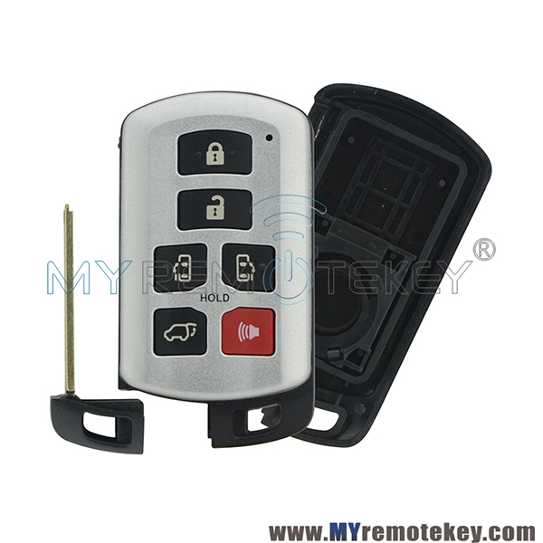 HYQ14ADR Smart car key shell case 6 button for Toyota Sienna 2011-2017 89904-08010