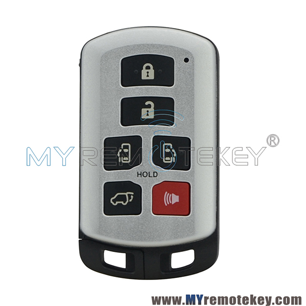 HYQ14ADR Smart car key shell case 6 button for Toyota Sienna 2011-2017 89904-08010