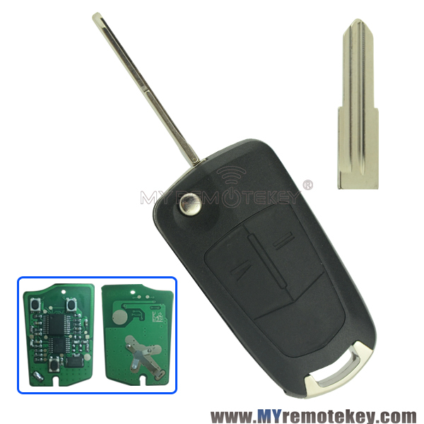 Flip remote car key 2 button DWO5 434Mhz for Opel Antara 2008 2009 2010
