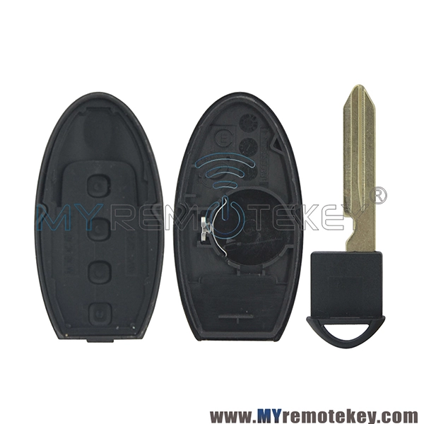 KR55WK48903 smart car key shell 4 button for Infiniti G25 G35 G37 2008 - 2012 with Notch