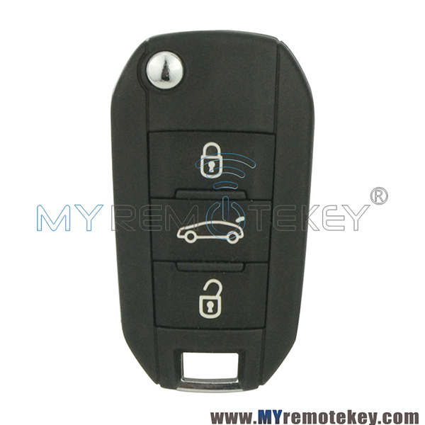 Flip key remote 3 button 433Mhz PCF7941 ID46 chip for Citroen C4 Cactus 2014-2017 PN 1612121480 / 1612121380 5FA010