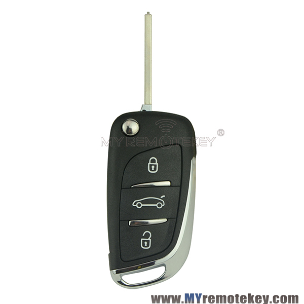 Flip key case 3 button for Citroen Peugeot