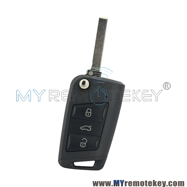 5G0 959 753 AA flip key shell 3 button HU66 blade for VW Golf 7