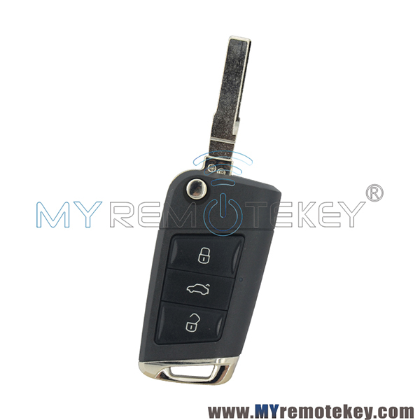 Refit flip key shell 3 button HU66 for VW