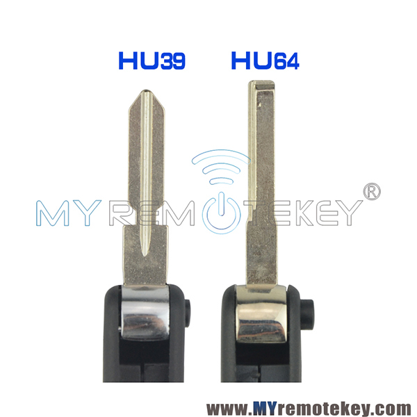 Flip key shell 2 button with panic HU39 for Mercedes Benz