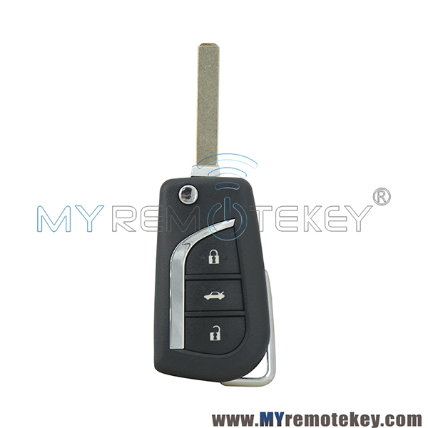 Flip remote key shell case 3 button VA2 for Toyota