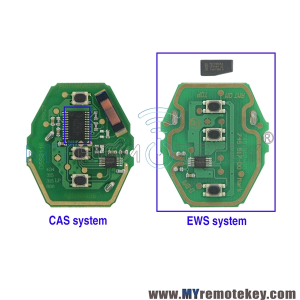 Remote key CAS system HU58 315mhz 434mhz 868mhz for BMW 3 5 7 series X3 X5 Z4 46 electronic chip