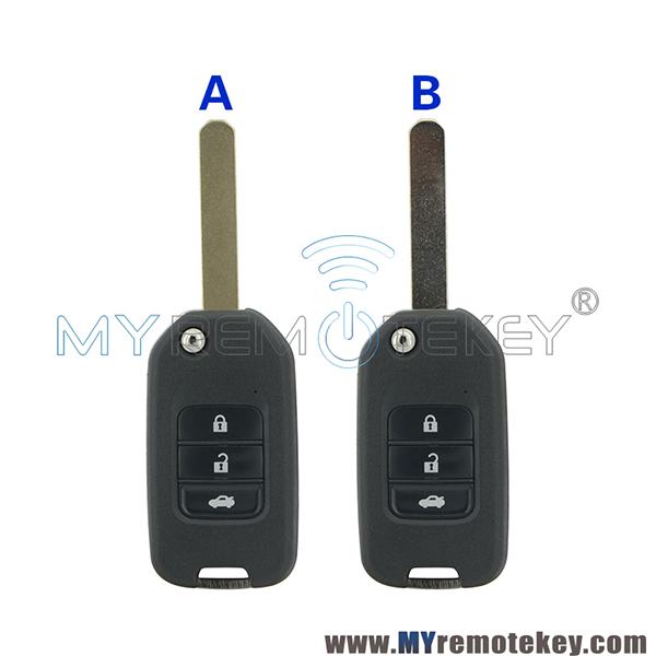 Flip remote key shell 3 button for Honda Civic City Jazz HR-V XR-V 2015 - 2018