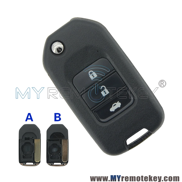 Flip remote key shell 3 button for Honda Civic City Jazz HR-V XR-V 2015 - 2018