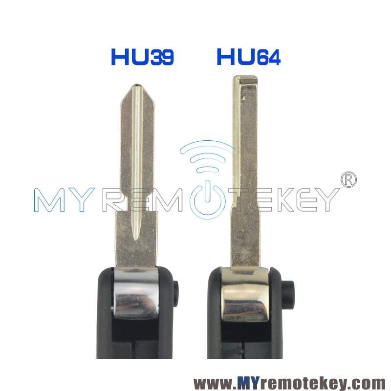 Flip key shell 3 button HU39  HU64 for Mercedes Benz