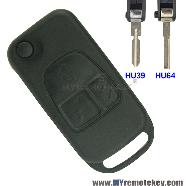 Flip key shell for Mercedes ML S C 3 button HU64 HU39