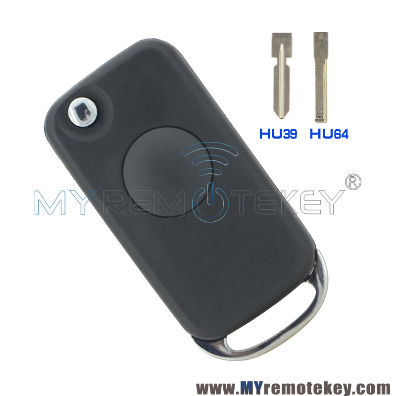 Flip key shell 1 button with panic HU39 HU64 for Mercedes Benz