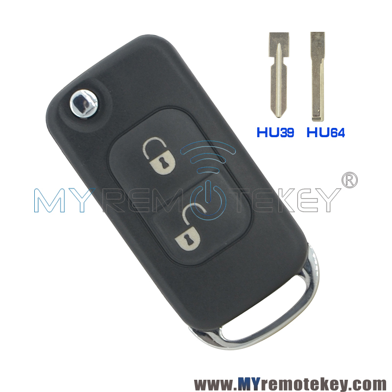 Flip key shell 2 button HU39 HU64 for Mercedes Benz