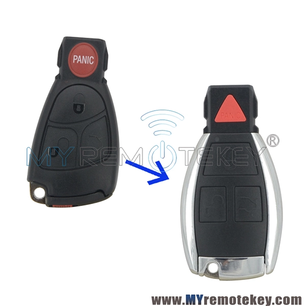 New Refit smart key shell case 3 button with panic for for Mercedes Benz C320 C350 CL500 CLK500 E320 E350 G500 ML500 S350 SLK350 2000-2006
