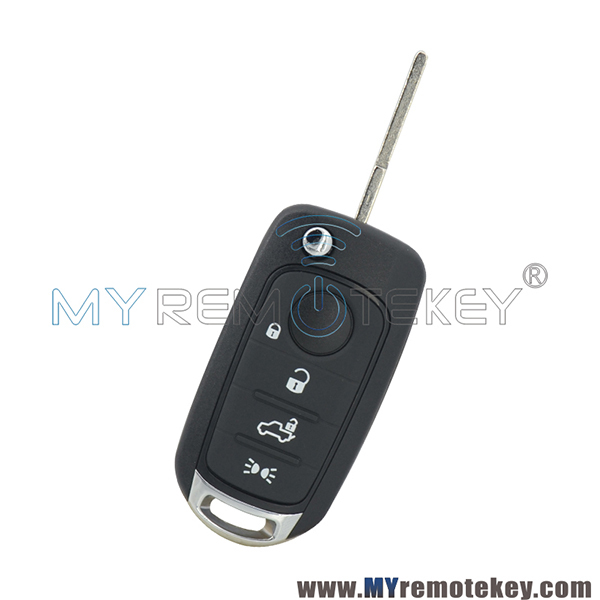 Flip remote key 4 button 433mhz 4A/MQB48 chip for Fiat 500 500X 500L