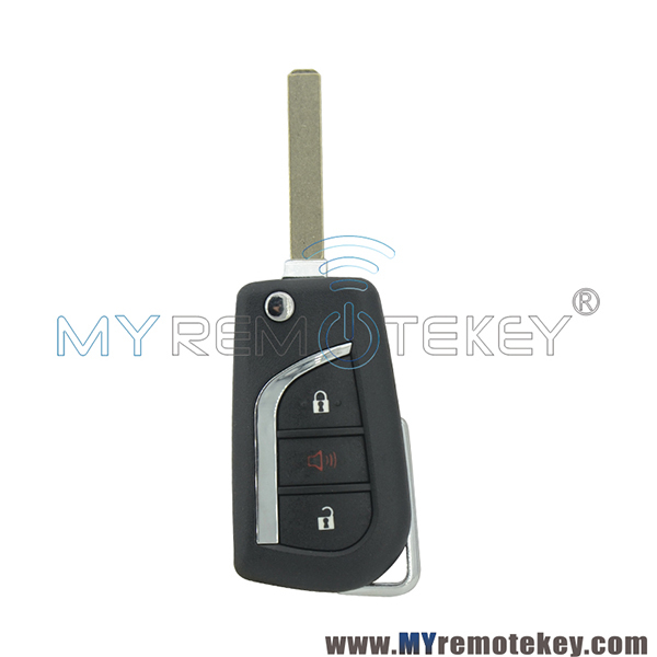 HYQ12BFB Flip remote key case shell TOY48 VA2 TOY43 3 button for Toyota Corolla Camry