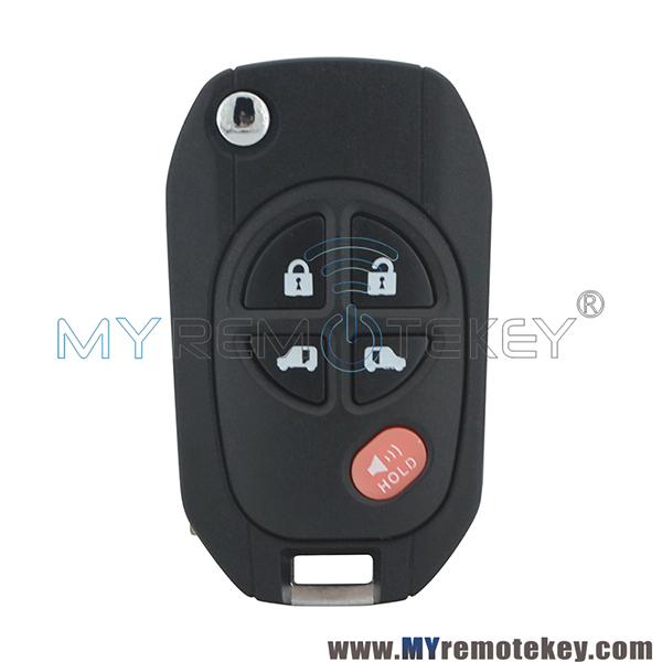 Modified flip key shell 5 button TOY43 blade for Toyota Sequoia remote key case