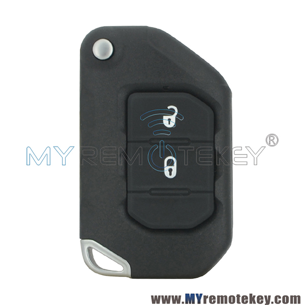 Flip remote key shell 2 button  for 2018 - 2019 Jeep Wrangler