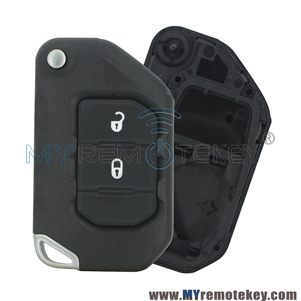 Flip remote key shell 2 button  for 2018 - 2019 Jeep Wrangler