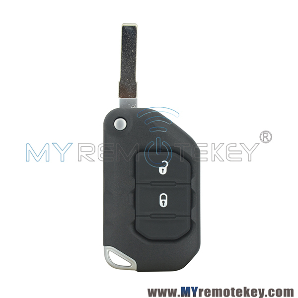 Flip remote key shell 2 button  for 2018 - 2019 Jeep Wrangler