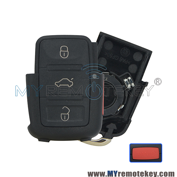 PN 1JO 959 753 T Remote key fob case 3 button+panic for VW Beetle Bora Golf  Jetta Passat 1998 1999 2000 2001