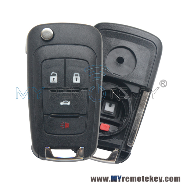 Flip key shell 4 button for Chevrolet Buick