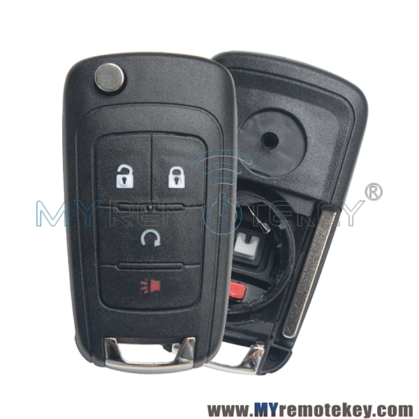 Flip remote car key shell case for Buick Holden Opel 4 button