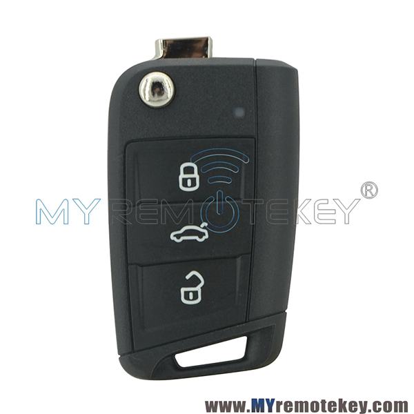 5G0 959 752 BA flip remote car key Megamos AES MQB48chip 3 button 433Mhz for VW Golf 7 2013 2014 5G0959752BA