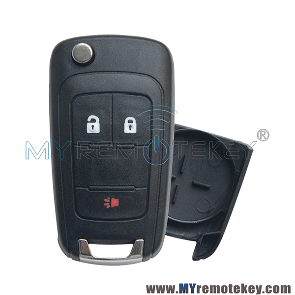 Flip remote key shell case 3 button for Chevrolet Cruze Buick