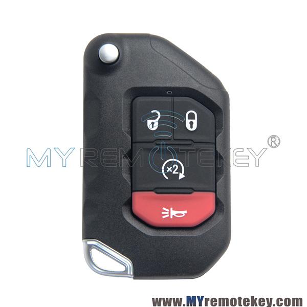 OHT1130261 Flip remote key 3 button with panic 433mhz 4A chip for 2018 2019 Jeep Wrangler 68416784AA