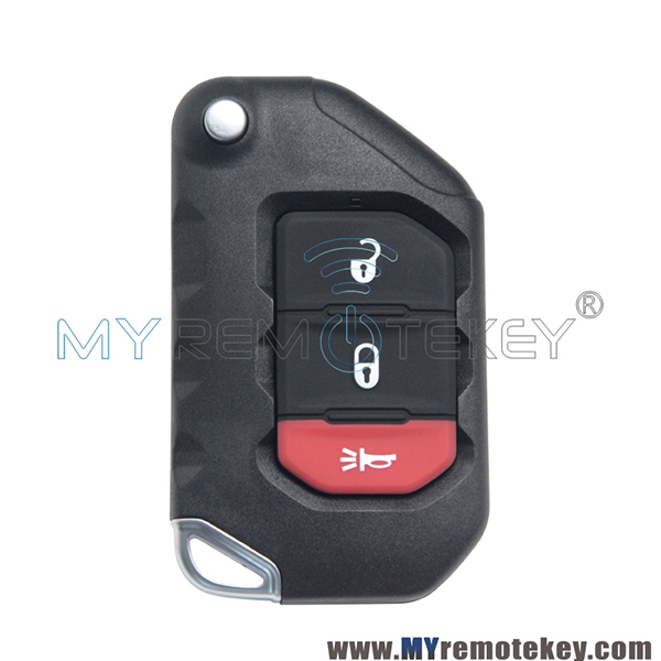 OHT1130261 Flip remote key 2 button with panic 433mhz 4A chip for 2018 2019 Jeep Wrangler 68416782AA