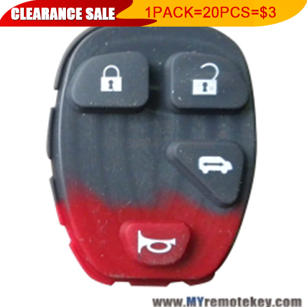 1 pack Remote rubber button pad for GM remote fob 4 button